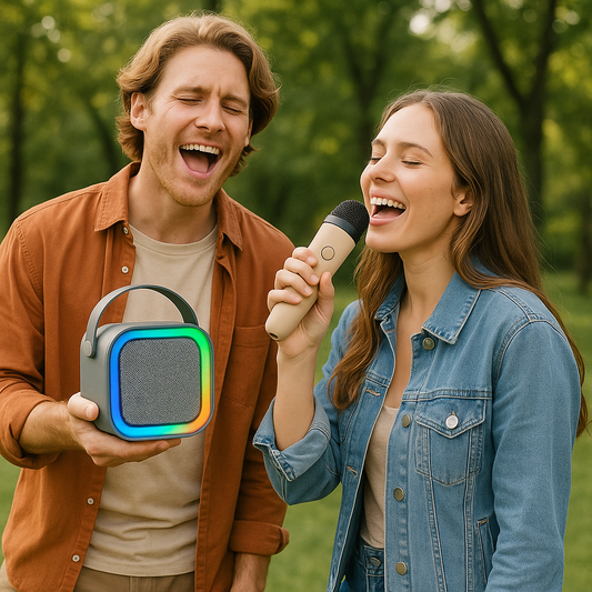 GadgetsNest™ Portable Karaoke System – Wireless Mic + LED Party Speaker